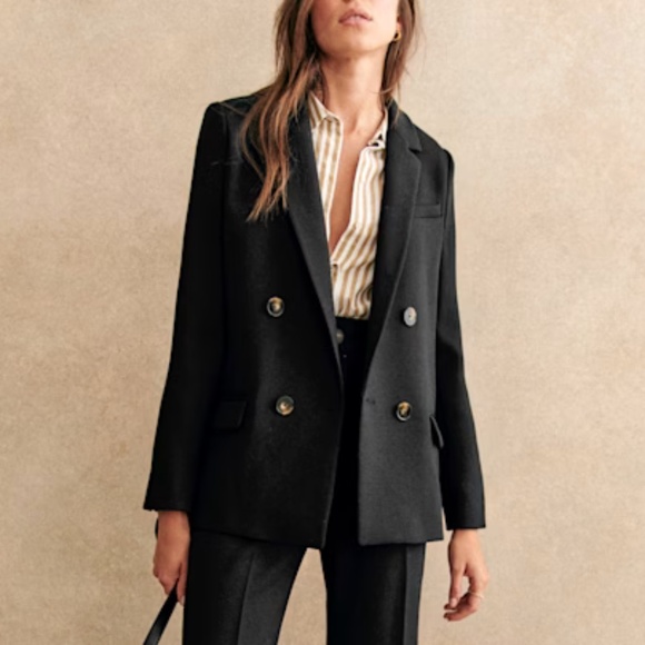 Sézane Christie Jacket Black Size 2 - Picture 1 of 11